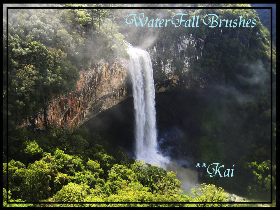 高清瀑布水流效果笔刷