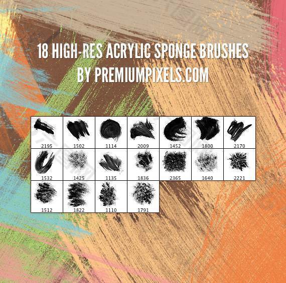 18种高清油漆刷子笔触笔刷