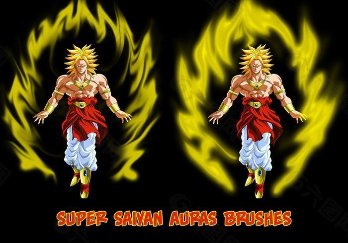七龙珠火焰式光环、爆发效果PS笔刷下载