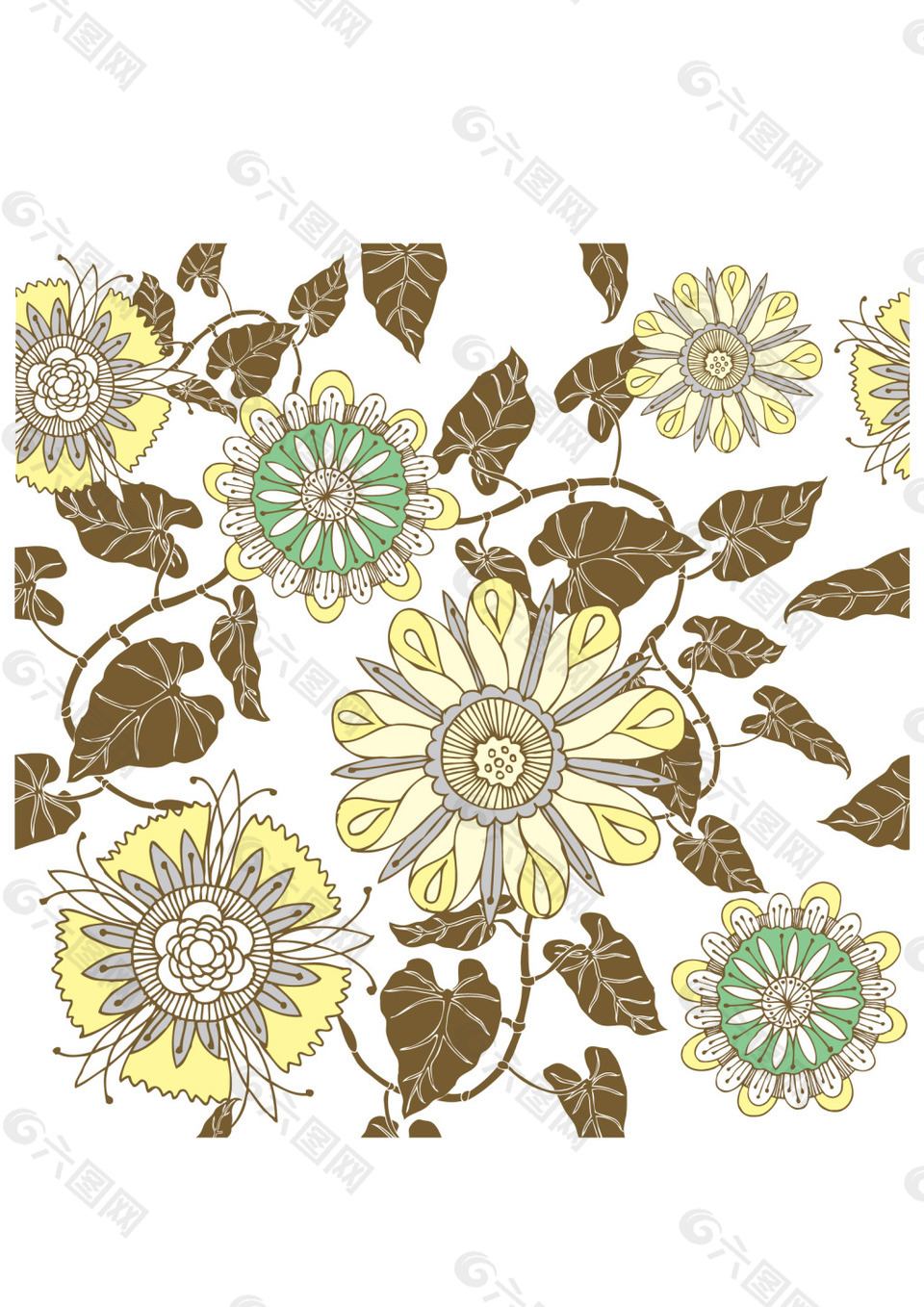 复古花卉纹样图案