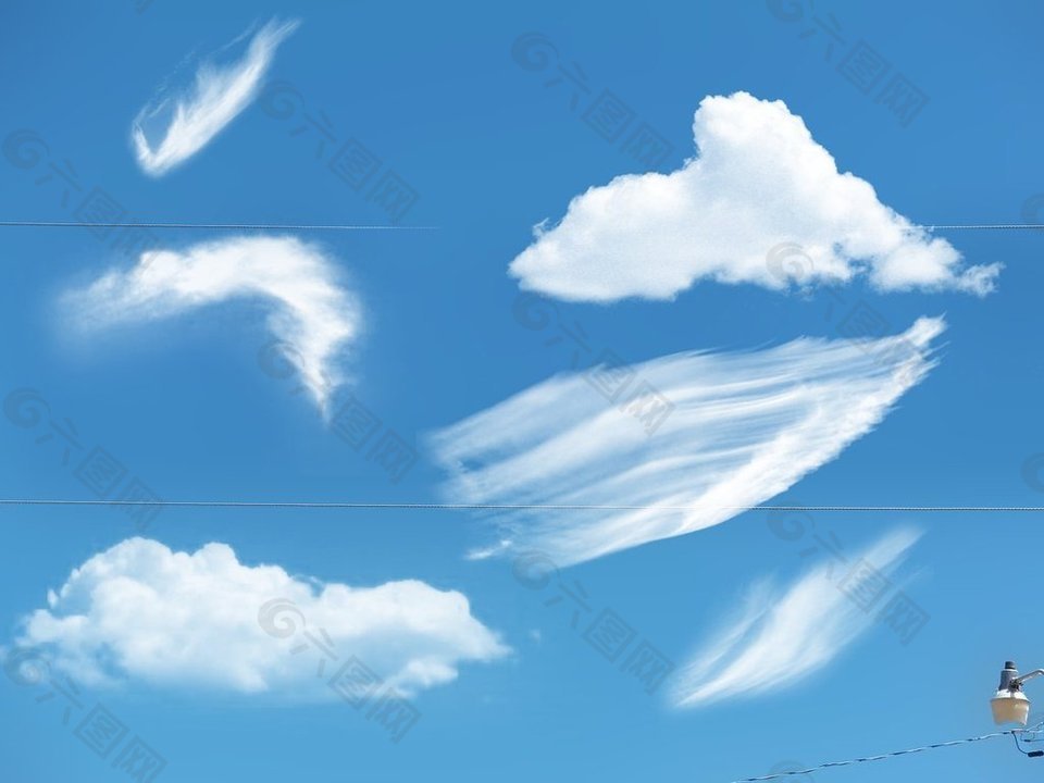 漂亮的夢幻天空雲彩,白雲photoshop筆刷素材下載