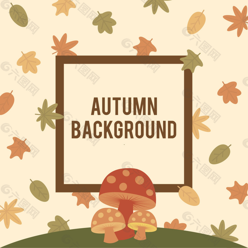 香菇秋叶背景