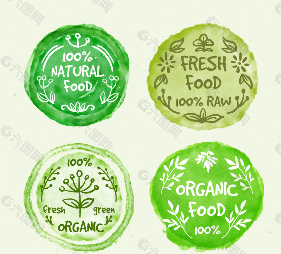 圆形油漆渍上的有机食品标签