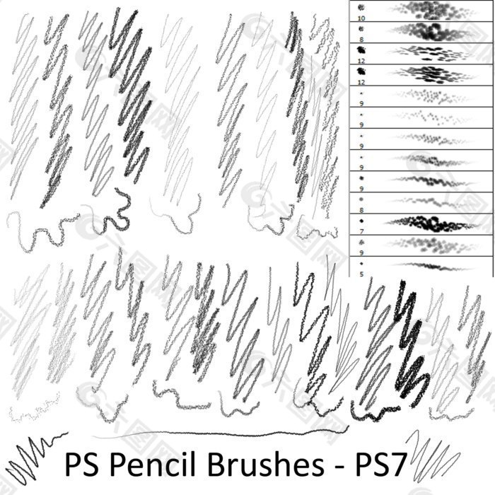 Photoshop CS5专用铅笔笔刷免费下载