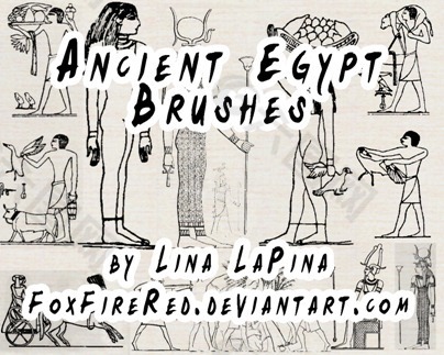 手绘卡通涂鸦埃及法老Photoshop笔刷素材