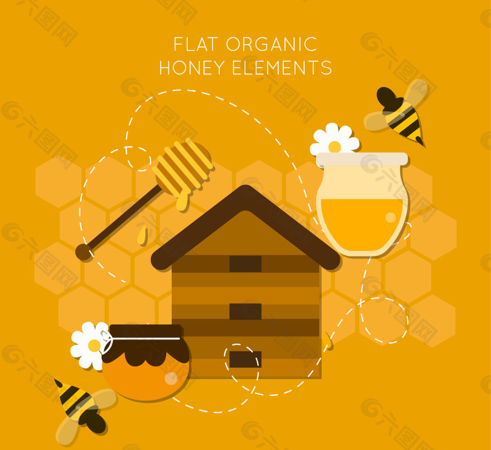 扁平蜂蜜素材
