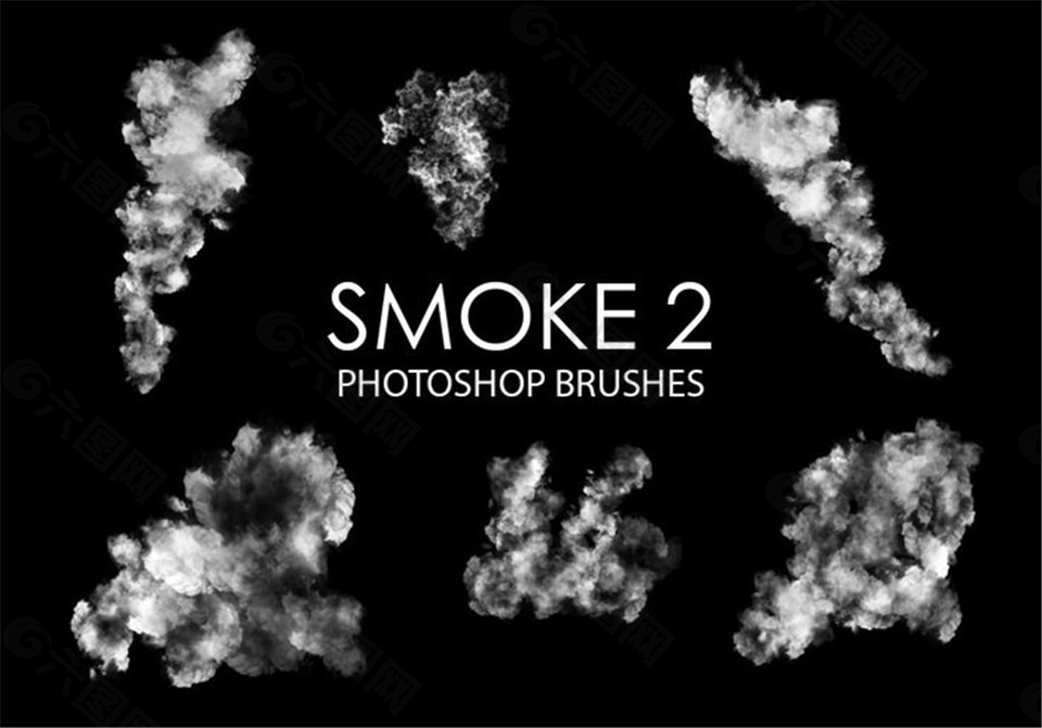 包含15个高质量的烟雾效果Photoshop浓烟笔刷