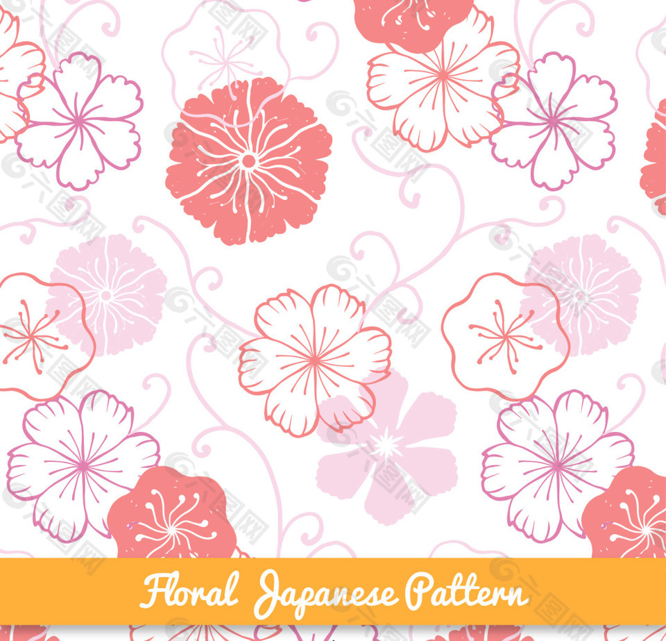 美丽的粉红花图案设计元素素材免费下载(图片编号:7929809)