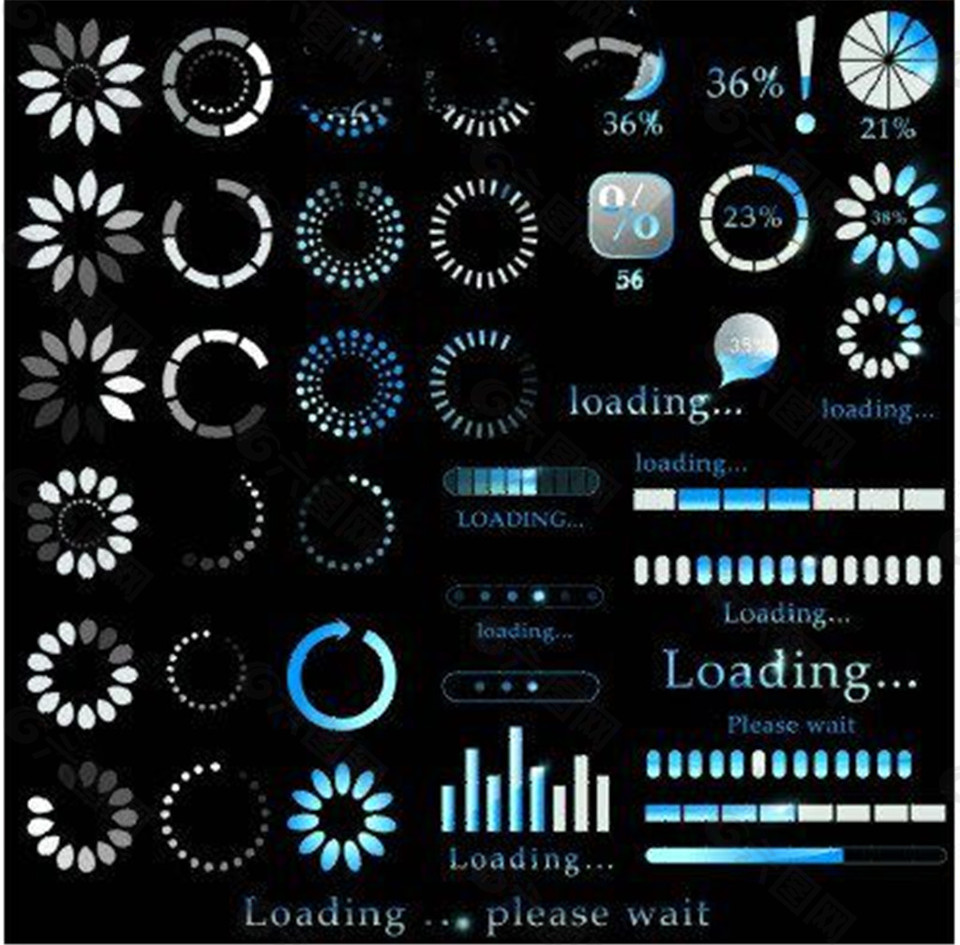 各种加载状态矢量图标