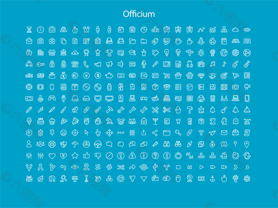 时尚线性图标设计矢量素材