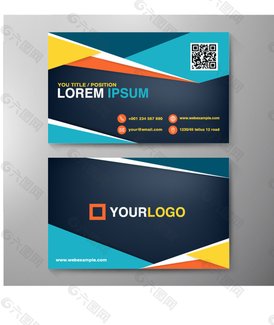 时尚个性名片设计矢量素材