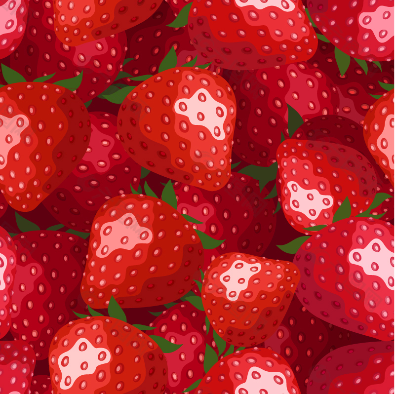 草莓,水果,无缝背景,矢量图...