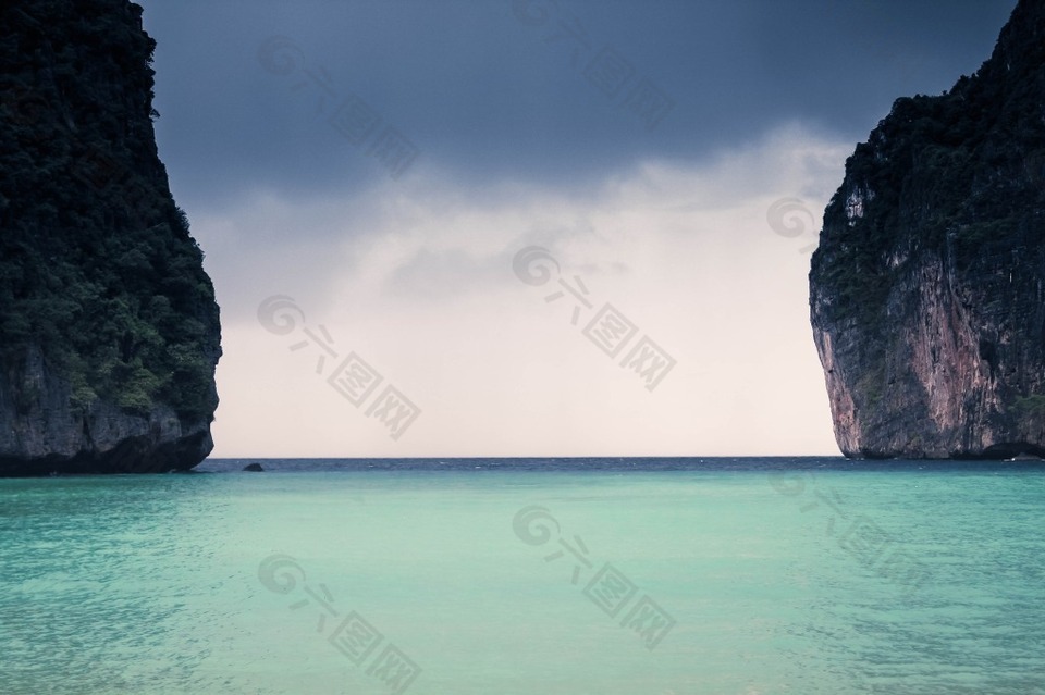 海峡背景素材
