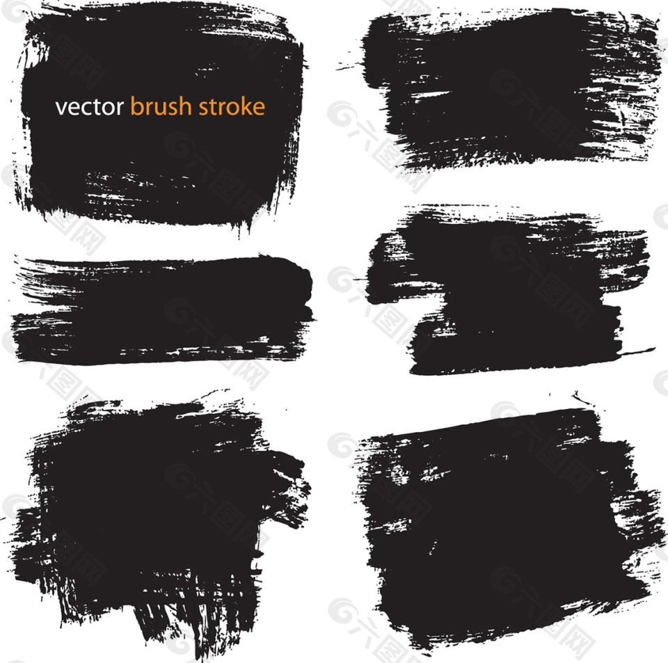 黑色笔刷边框设计矢量素材