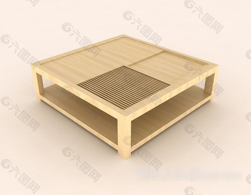 日式家居餐桌3d模型下载