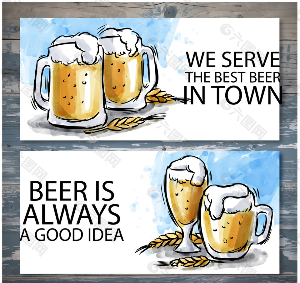 手绘啤酒海报