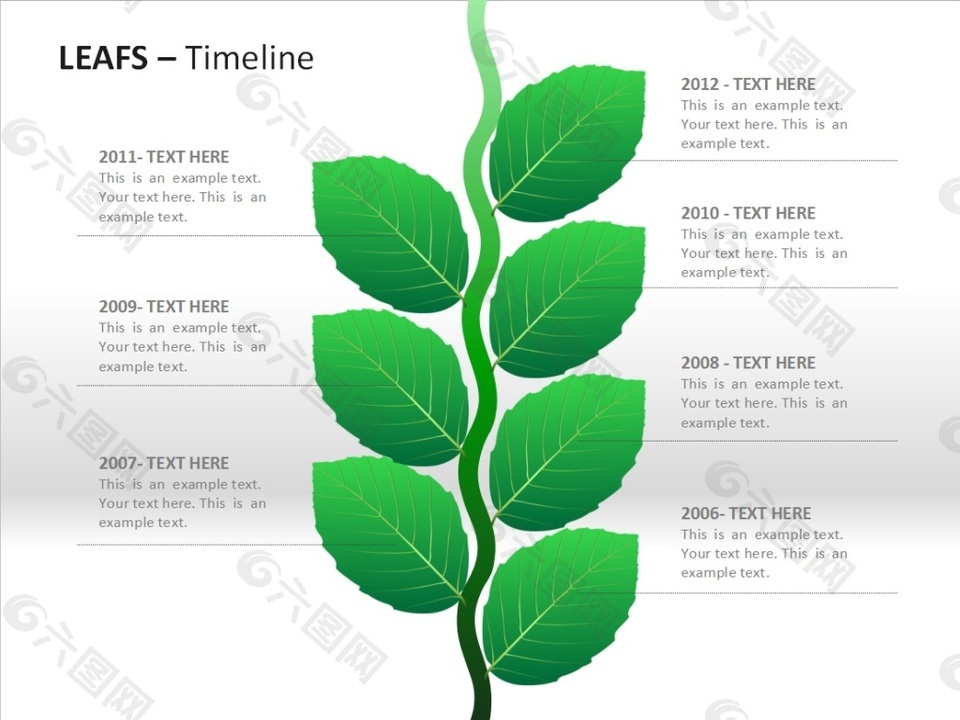 植物叶子PPT信息排版