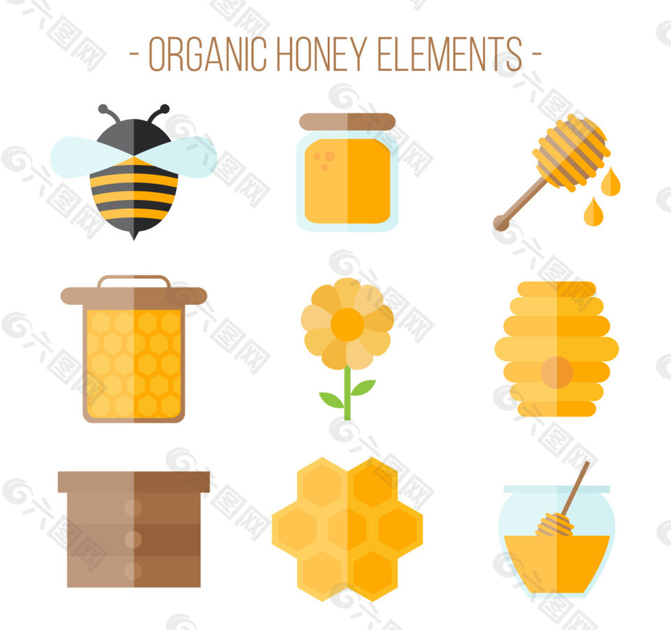 蜂蜜扁平素材