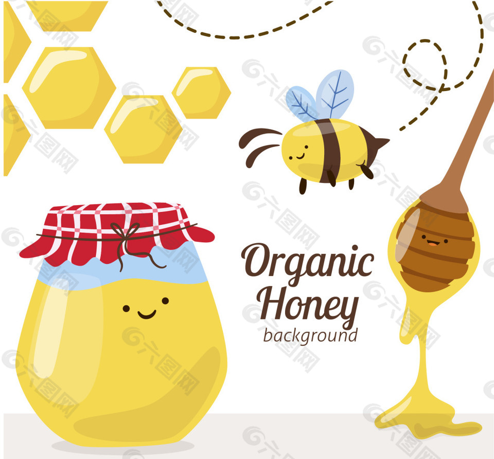 蜂蜜矢量元素