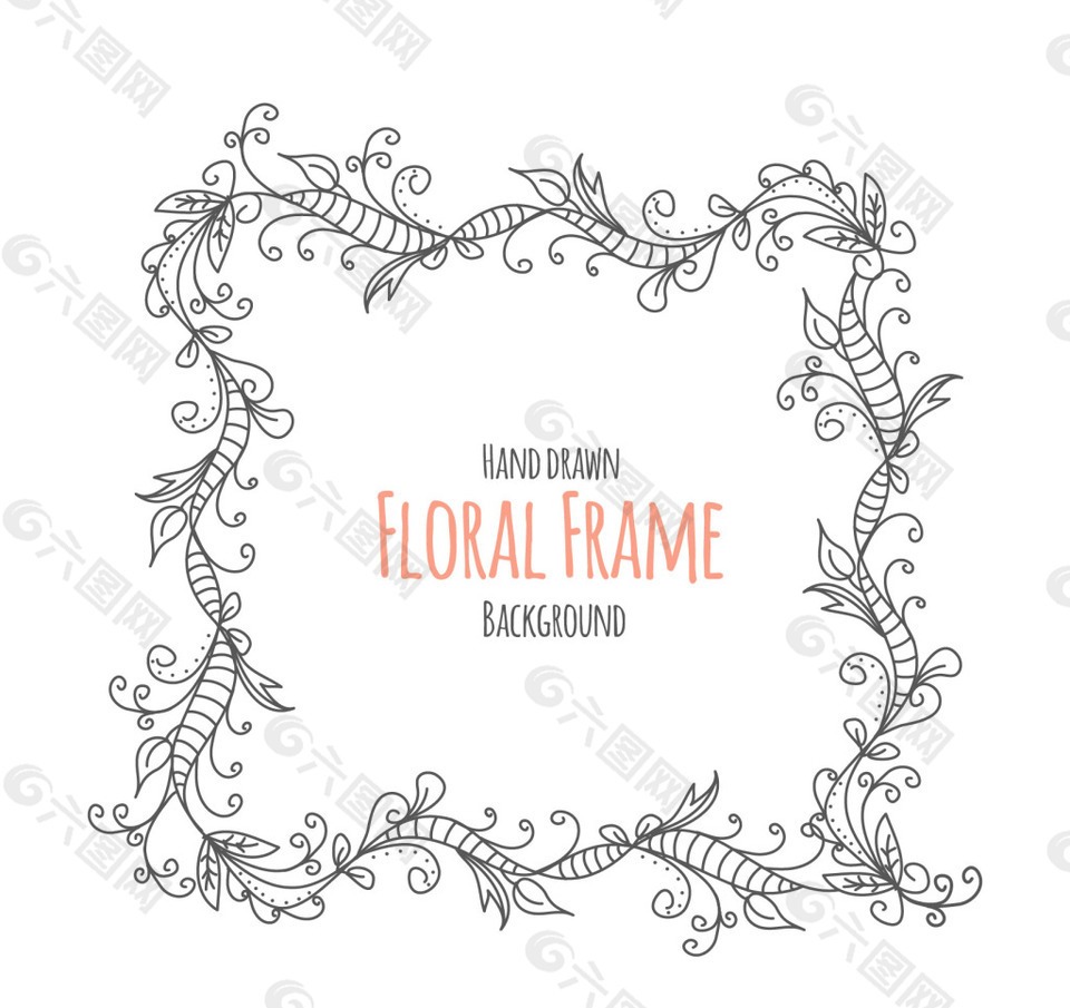 草图花框背景