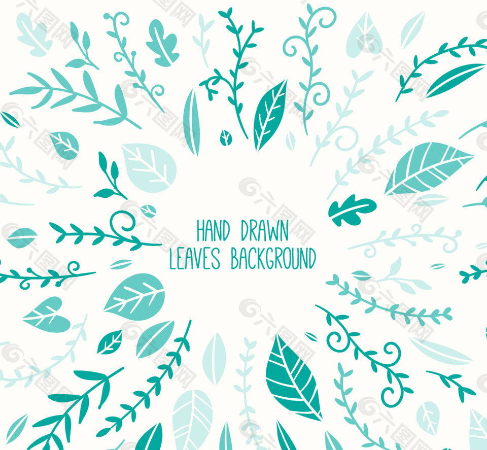 手绘树叶背景