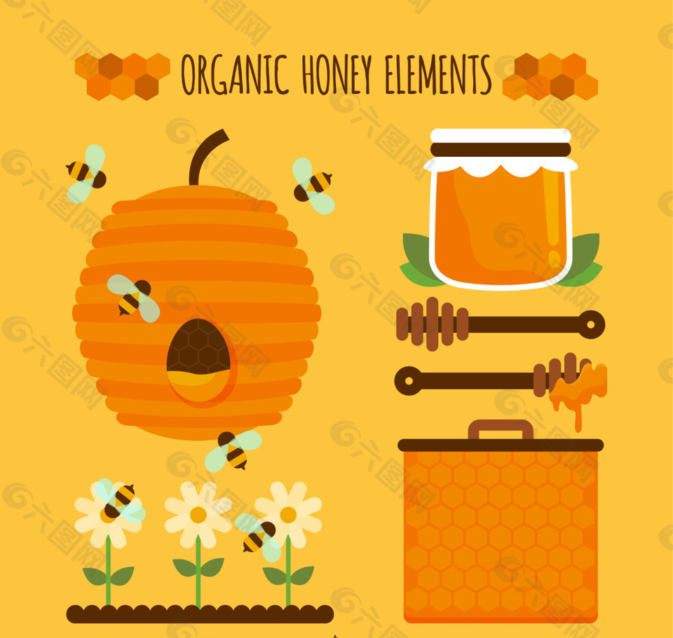 蜂巢和蜂蜜元素