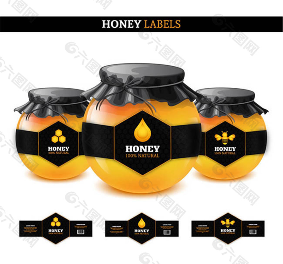 蜂蜜包装设计ai素材