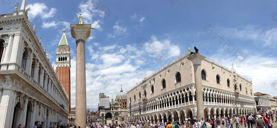 欧美威尼斯街景活动海边