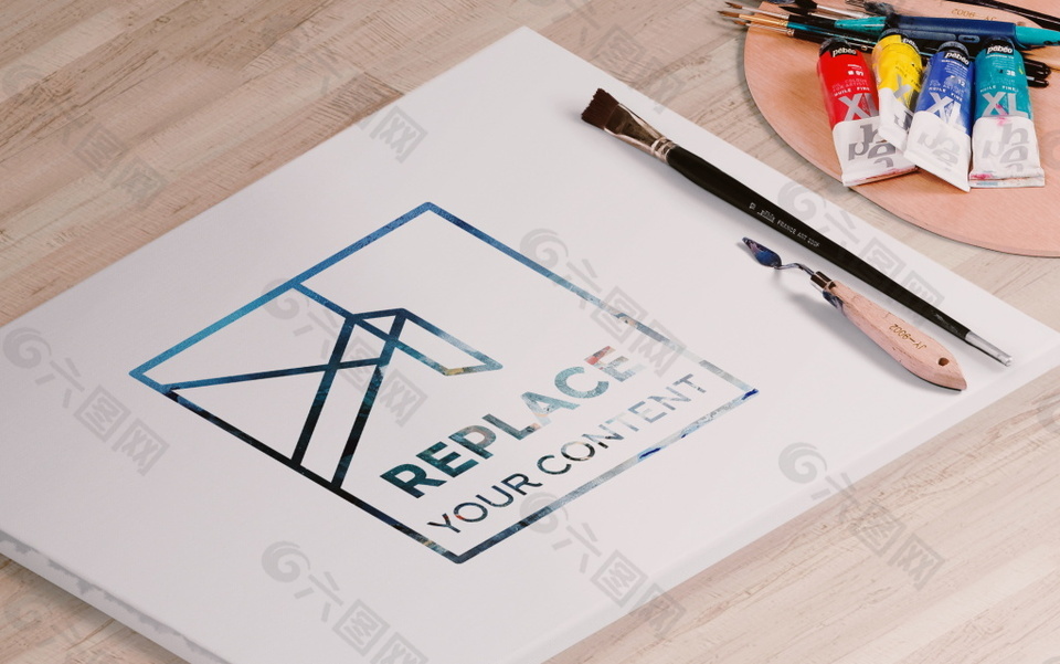 手绘设计纸笔展示样机素材智能贴图模板