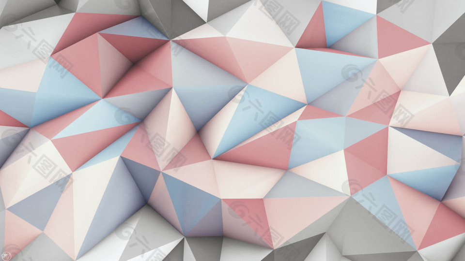 酷炫 晶格化 抽象几何体海报背景
