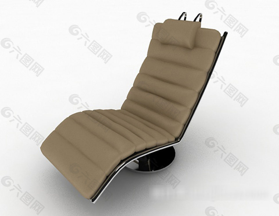 现代简约棕色休闲椅3d模型下载