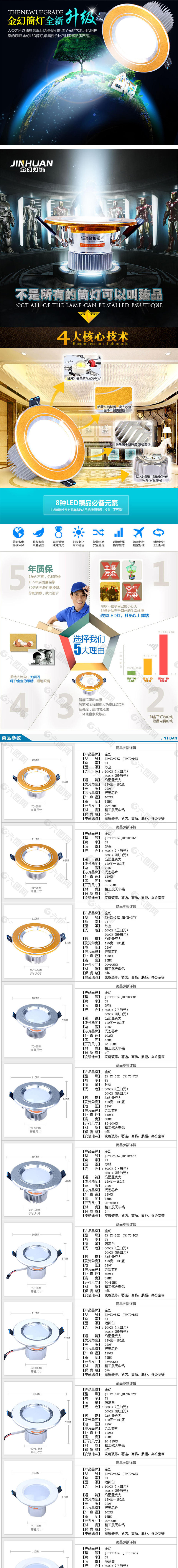 家用筒灯描述设计