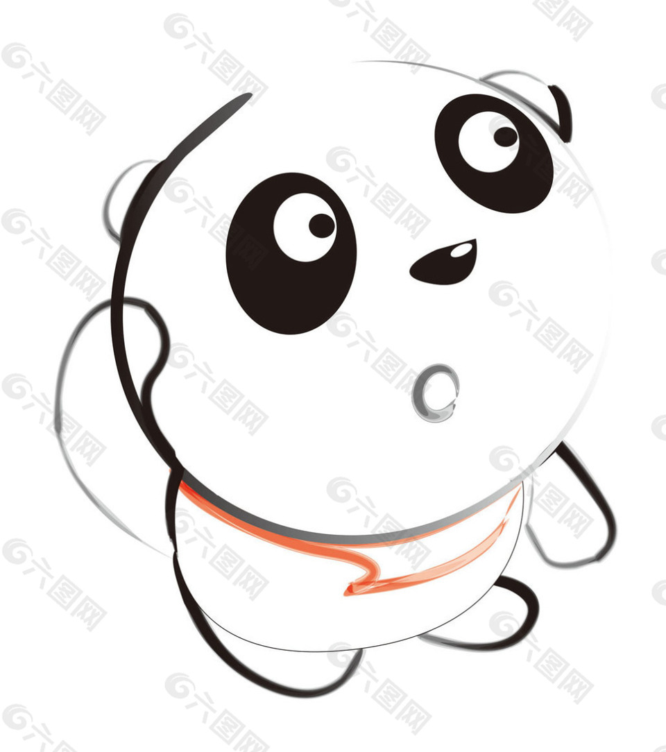 可爱卡通小熊猫卡通画