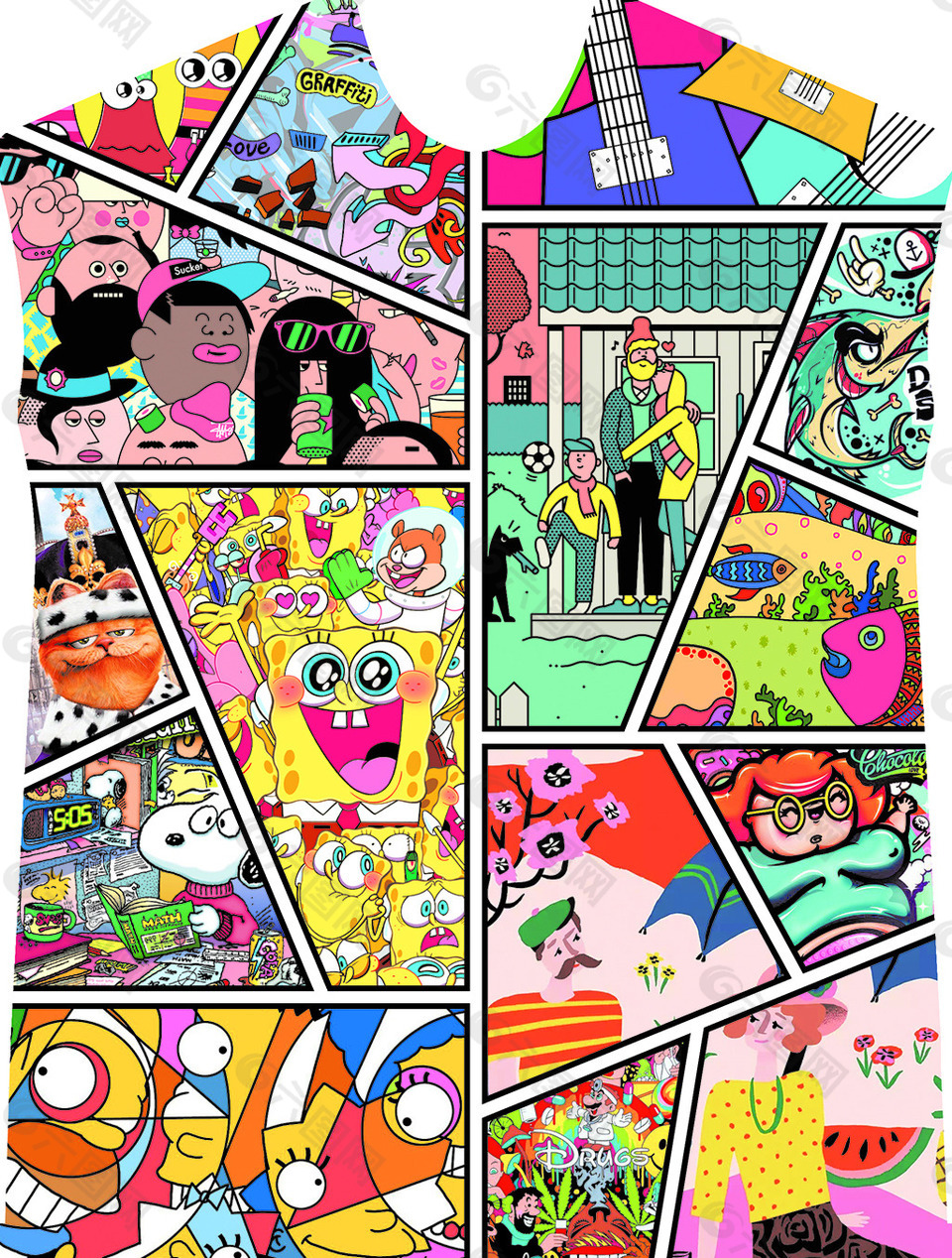 时尚潮牌卡通图案印花