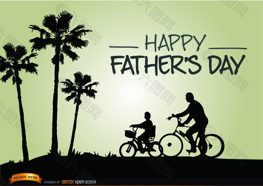 父亲和孩子骑自行车