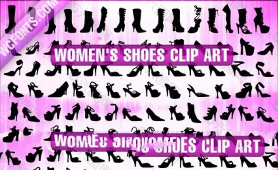 女鞋剪纸艺术自由向量