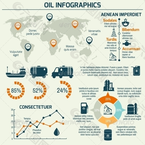 多彩扁平-石油工业信息图表