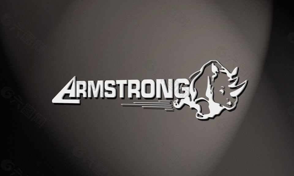 智能标志贴图立体墙效果灰