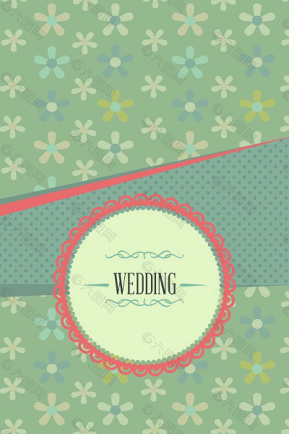 婚礼请柬封面花朵背景模板下载平面广告素材免费下载(图片编号