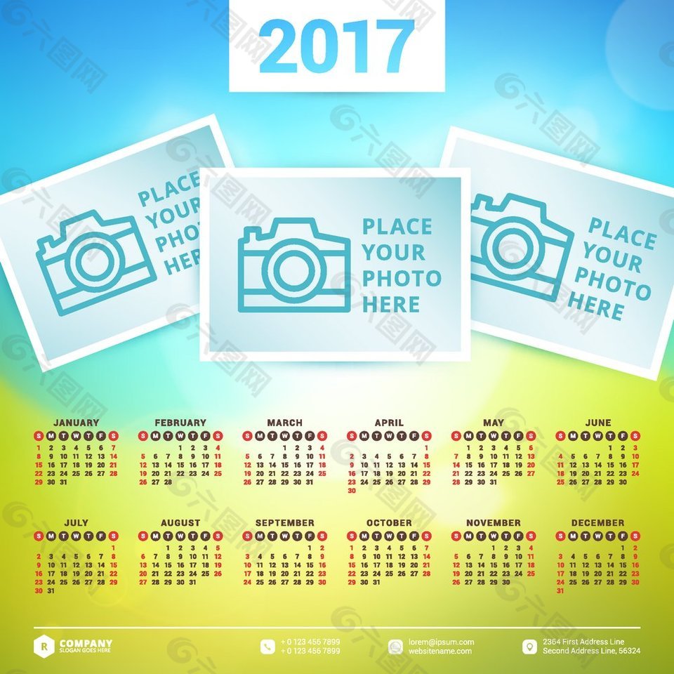 照片照相2017年日历表图片