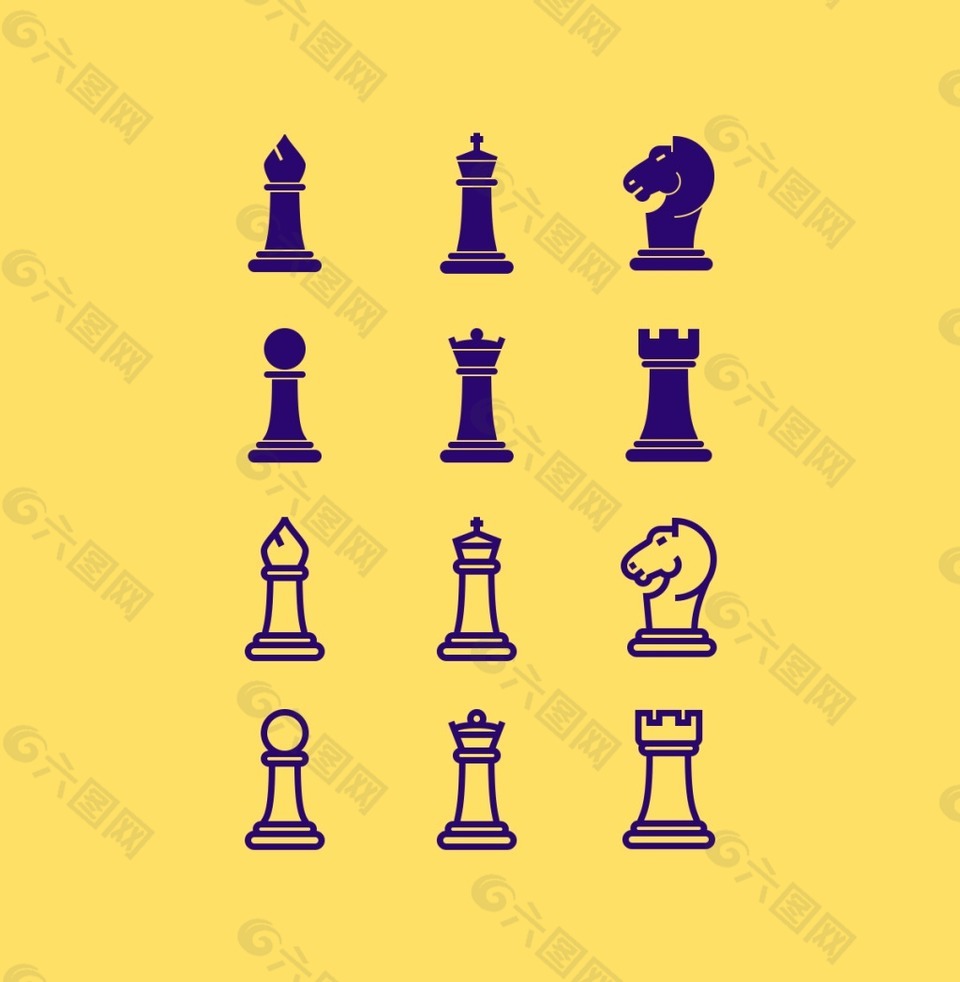 12免费象棋插图的矢量格式