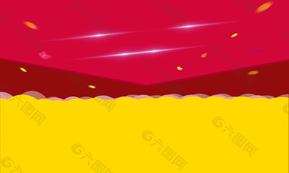 黄色红色金融banner背景
