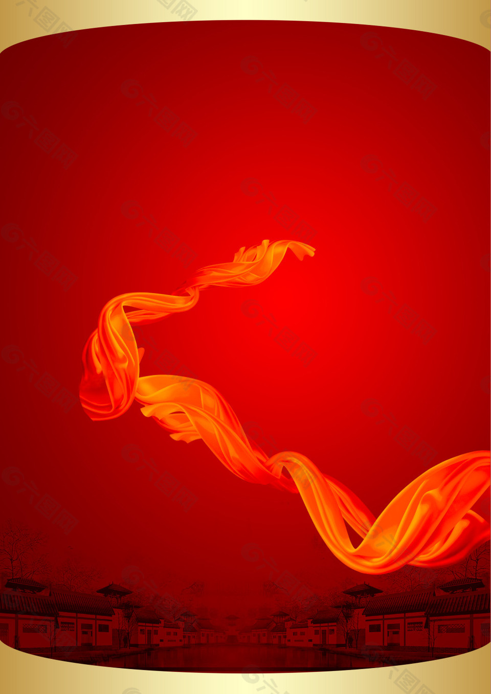 红色大气海报背景设计