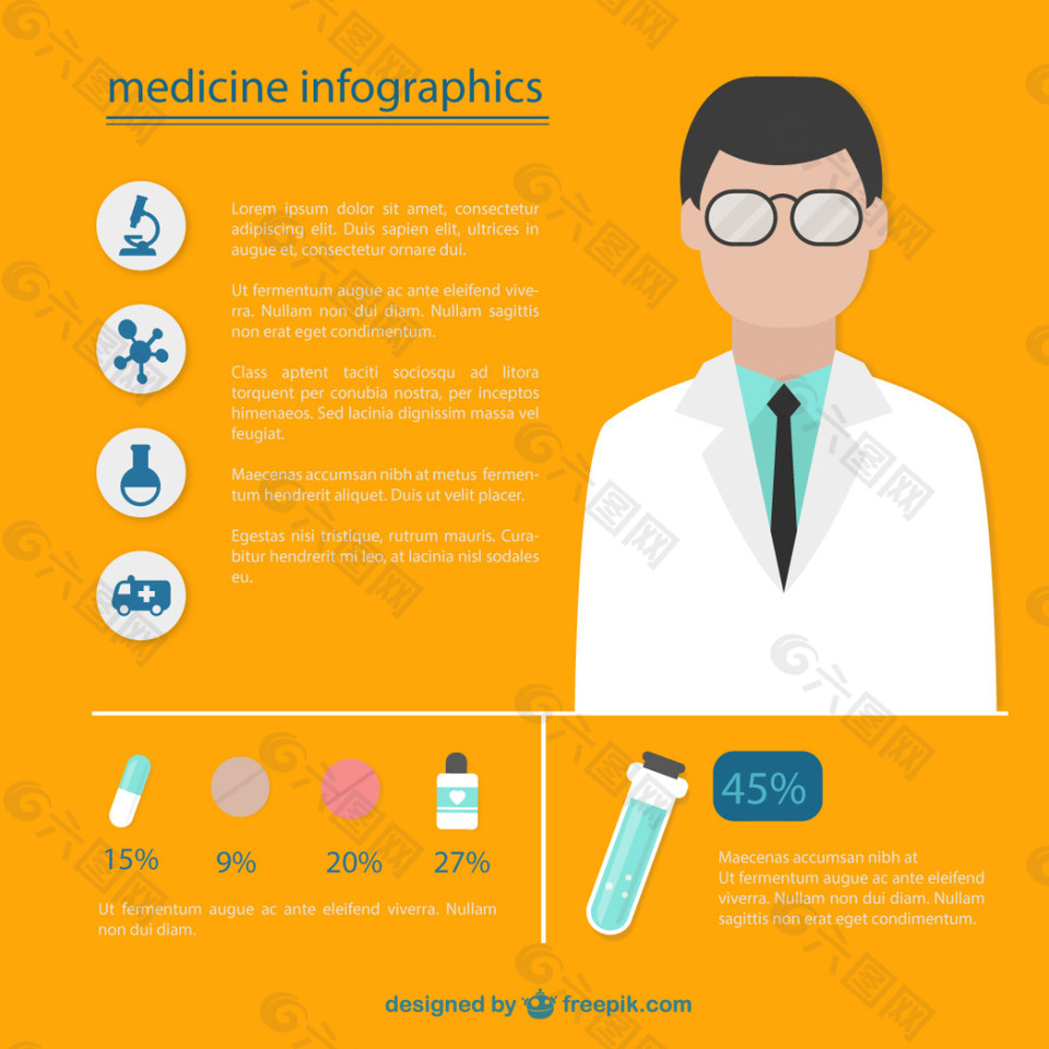 创意医生医疗信息图矢量素材