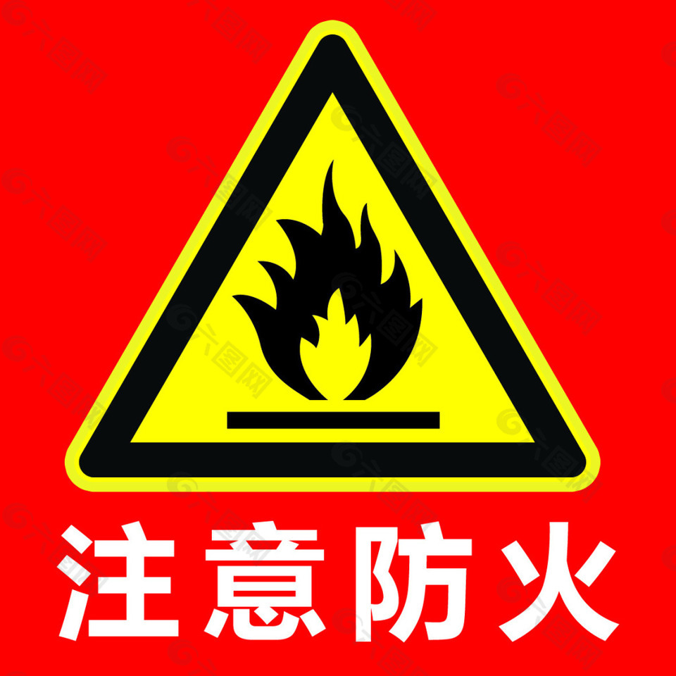 当心火灾标志图片防火图片