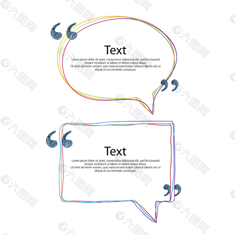 彩色线条对话框设计素材图片