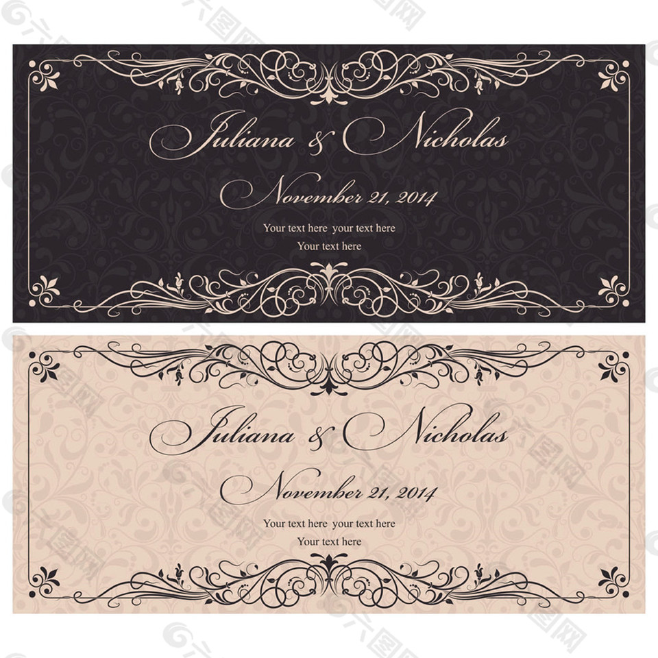 婚礼邀请函设计图片