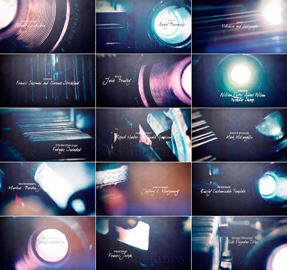 放映机镜头主题标题开场AE模板