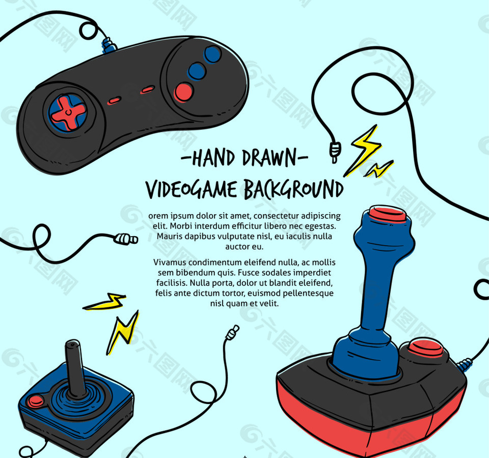 手工绘制的游戏手柄背景