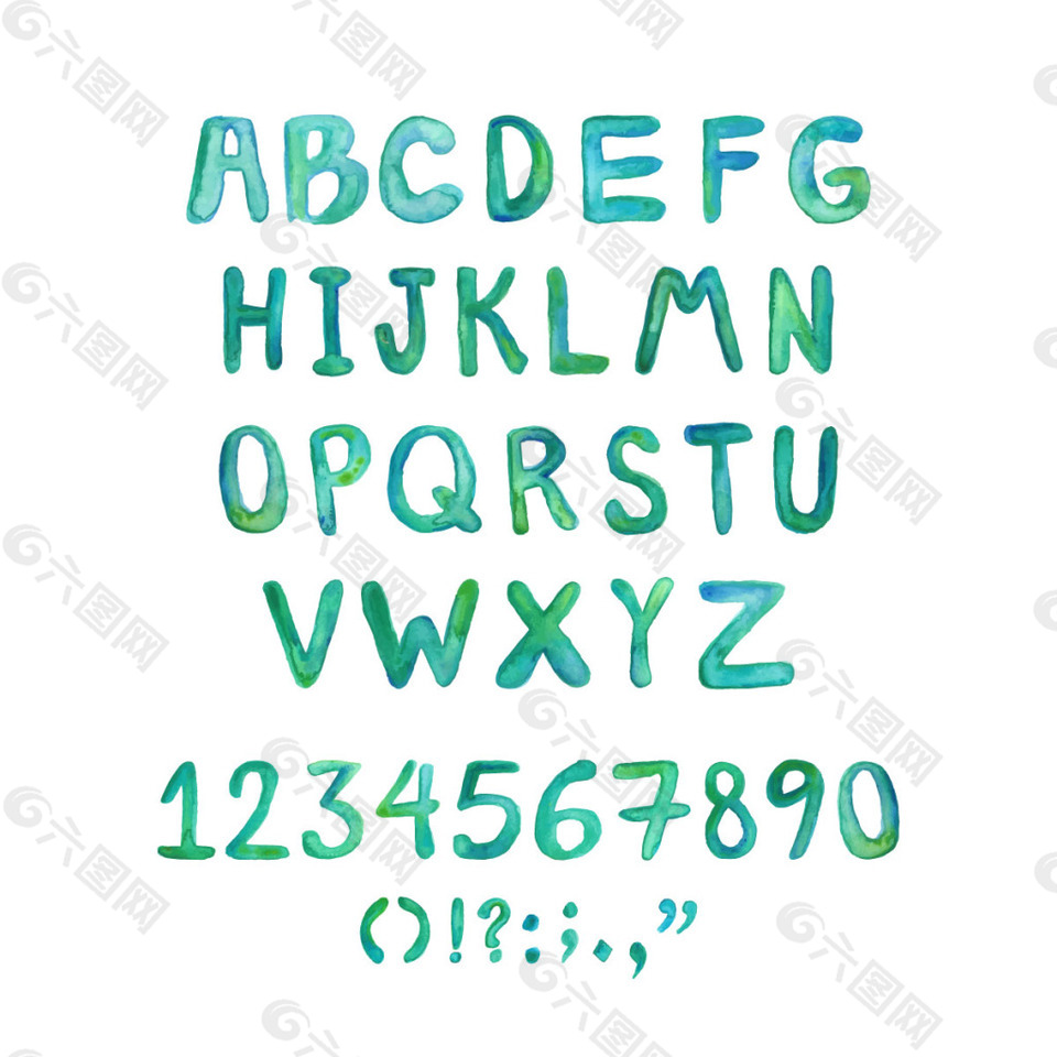 水彩画的字母